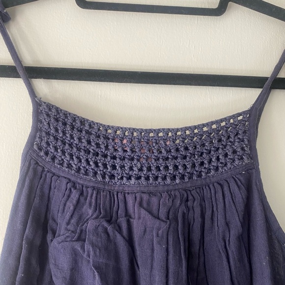 Calypso St. Barth Navy Tank Dress Beaded Detail Size Medium - Picture 4 of 9